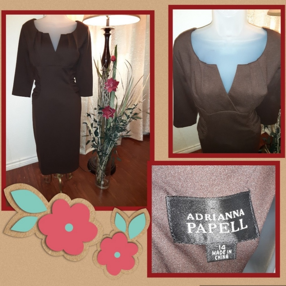 Adriana Papel Brown Dress sz 14